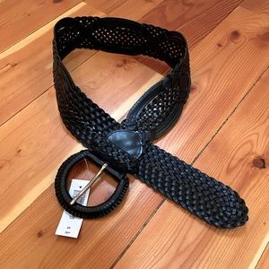 NWT Auxiliary Leather braided belt Sz Sm